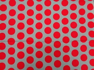 Red Polka Dots on Blue - Riley Blake- 1 Yard 10" (46"L x 44") COTTON - NICE!! - Picture 1 of 5