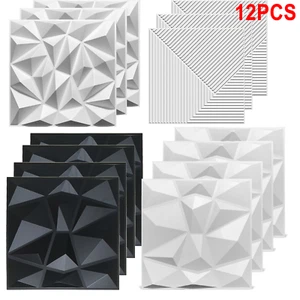 12x 3D Wall Panels Covering PVC Cladding Wallpaper Decorative Tiles 30x30cm - Picture 1 of 27