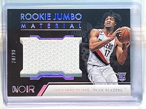 Shaedon Sharpe 2022-23 Noir Blazers RC Rookie Jumbo Material /99