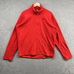 Helly Hansen Fleece Mens Large Red Sweatshirt Sweater Hiking Quarter Zip Adult - Picture 1 of 11