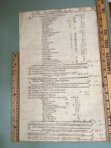 1763 Boston Colonial Document Ledger page breeches rum sugar Atwater Greene 18” - Picture 1 of 5
