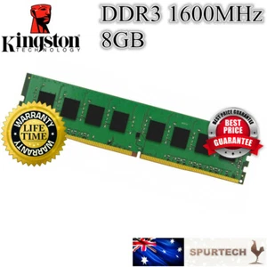 Kingston DDR3 DIMM Desktop RAM Memory 8GB 1600 Mhz PC3-12800 8G - Picture 1 of 6