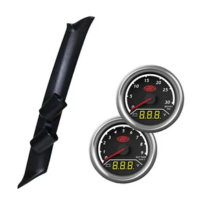 Navara D22 1997-2014 Pillar Pod w/ 2in1 Gauge Diesel Boost Volt Ext Temp Volt - Picture 1 of 12