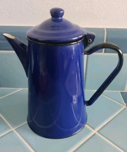Hervidor de agua esmaltado azul cafetera granja hecho en Polonia - Imagen 1 de 20