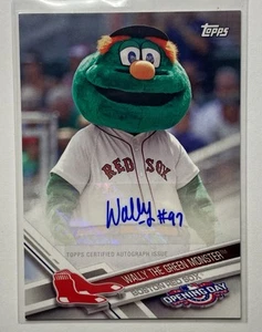 Wally The Green Monster 2017 Topps Opening Day Mascot Autograph - Red Sox Auto - Picture 1 of 2