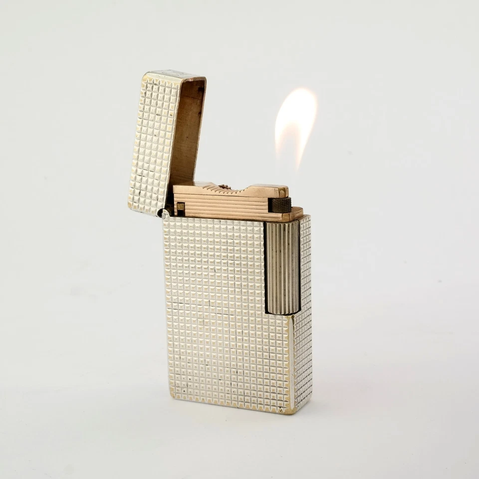 Vintage ST Dupont Line 1 1L Large Lighter. Silver Diamond Head. Made in France - Imagen 1 de 4