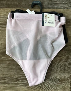 2 Joyspun Tanga Bragas Cintura Elástica Transparente Negro Lila Juniors XXXL 22 - Imagen 1 de 3
