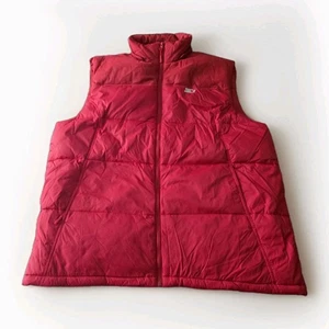 Starter Red Puffer Vest Mens L (42/44) NO HOOD Full Zip Pockets Feather Down EUC - Picture 1 of 14