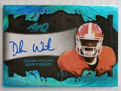 2017 Deshaun Watson RC Leaf Q /15 Cleveland Browns On Card Auto 🏈🏈🏈 - Image 1 of 2
