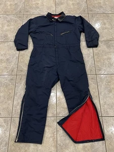Mens XL KEY IMPERIAL Winter Insulated Quilted Lined Work Coverall twill Jumpsuit - Picture 1 of 16