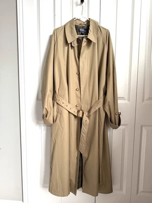 Polo Ralph Lauren Men's XL Tan Khaki Trench Rain Coat Vintage, Belted, and Lined - Image 1 of 4