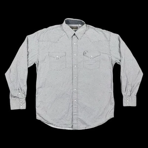 Stetson Shirt Mens Large Pearl Snap Long Sleeve Western Geometric Print EUC - Picture 1 of 14