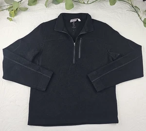 Ibex Maglione Uomo Lana 1/4 Zip Felpa Nera Taglia M - Foto 1 di 10