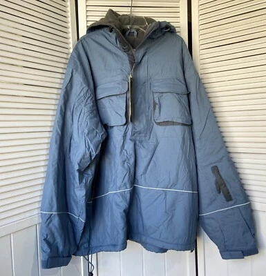 Old Navy Mens M Pullover Hooded Pipemaster Jacket Blue Anorak NWT Fleece Coat - Image 1 of 4