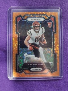 2023 Panini Prizm Charlie Jones RC #317 Orange Disco - Cincinnati Bengals - Picture 1 of 2