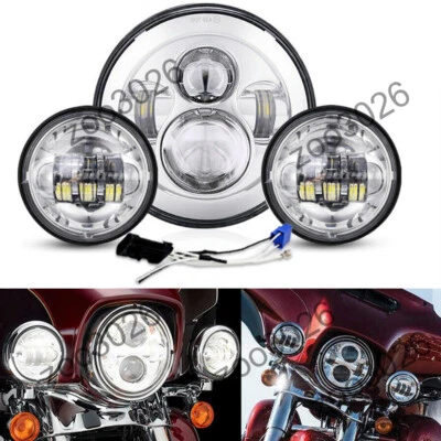 7" Headlight + 4.5" LED Passing Lights For Harley-Davidson Electra Glide Classic Foto 1 de 4