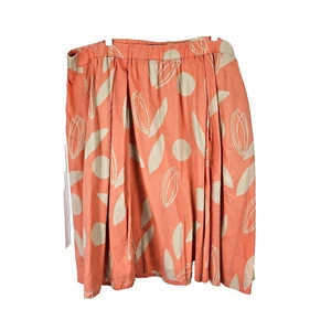 Lane Bryant Lined Pleated Cotton Skirt w/ Pockets Size 22/24 Pull On Leaf Print - Picture 1 of 7