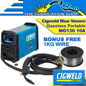 Cigweld BlueVenom MG130 MIG Welder Gasless + Torch 10A Welding Portable W1202130 - Picture 1 of 9