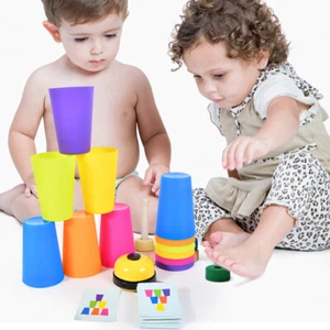 Stapelbecher Spiel Spielzeug Kampfspaß für Baby Kinder Kleinkind Kinder Zahl Geschenk - Bild 1 von 7