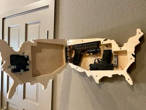 American Flag RFID Hidden Gun Art Safe Secret Firearm | Tactical Concealment Box - Picture 1 of 11