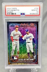 Shohei Ohtani Betts SSP 2024 Topps Series 1 Elites Of The Game Rabbit PSA 10 SSP - Picture 1 of 5