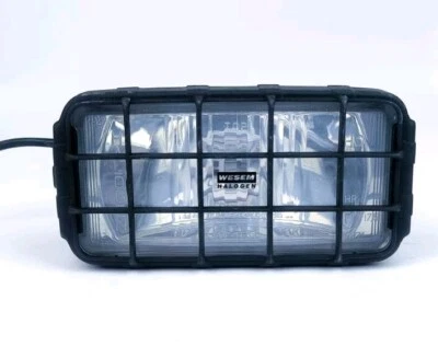 Fernscheinwerfer Zusatzscheinwerfer Halogen Chrom 195x95x88 Schutzgitter 12 24V  - Bild 1 von 4