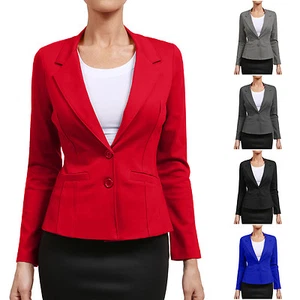 NE PEOPLE Mujer Mangas Largas Chic Oficina Blazer Chaqueta con Bolsillos Welt NEWJ112 - Imagen 1 de 13