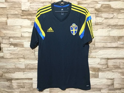SWEDEN 2014 2015 TRAINING FOOTBALL SHIRT SOCCER JERSEY ADIDAS D83799 Sz L Cover
