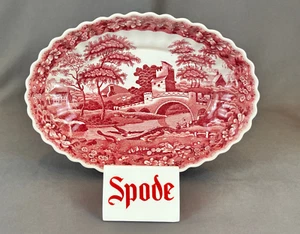 Rare Copeland Spode TOWER PINK 10 ¼” Oval Berry Bowl c. 1930's MINT - Picture 1 of 13
