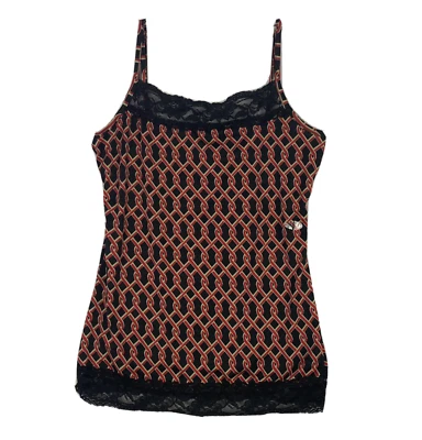 Винтажный геометрический женщин Майка размер S Y2K красный спагетти ремень кружева Maurices - Изображение 1 из 4