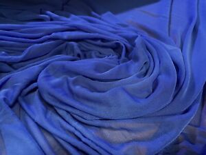Chiffon Jersey Sheer Dress Fabric, Per Metre - Royal Blue