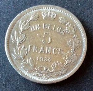 Belgique - Albert Ier - Très Jolie et Très rare 1 Belga 1934 FR position B  (3) - Picture 1 of 2
