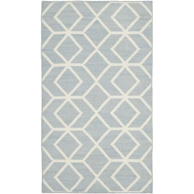 SAFAVIEH Dhurries DHU560A Handwoven Blue / Ivory Rug - Image 1 of 4