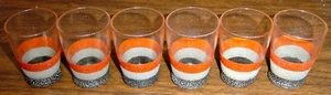 Set di 6 bicchieri da tiro vintage dipinti multicolore: 1920 ca. - Foto 1 di 1