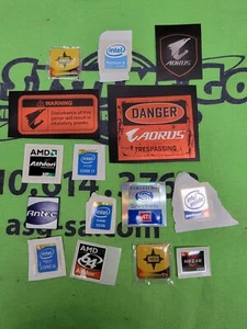 15 SURTIDOS LOGOTIPOS DE CALCOMANÍAS DE ORDENADOR/CPU (VER FOTO) - Imagen 1 de 2