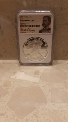 1999 P Silver Eagle $1 NGC PF 70 Ultra Cameo Wyatt S. Earp - Image 1 of 4