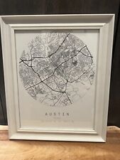 Austin Map Print Wood Frame 10x12