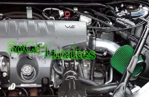Black Green Air Intake kit & Filter For 2000-2005 Chevrolet Impala Model 3.8L V6 - Picture 1 of 1