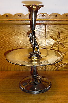 ODD WEIRD Old Simpson Hall Miller Silverplate Epergne BROTHER SISTER ANNIVERSARY • 193.87$