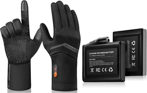 Heated Gloves Liners for Men Women, Rechargeable 7.4V 3000mAh Li-ion Batteries - Picture 1 of 10