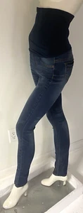 Pantalones de mezclilla HAUTE MAMA azul maternidad pierna ajustada elásticos 2 bolsillos talla S - Imagen 1 de 9