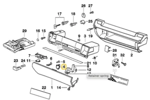Glove box door catch for BMW E-36 - Picture 1 of 2