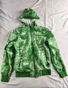 Zoo York Jacket M Men Green Graphic Print Full Zip Hoodie Streetwear Y2K  Urban - Picture 1 of 14