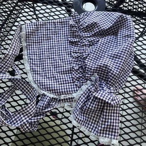 Bonnet Blue Checkered Lace Pioneer Up - Picture 1 of 3