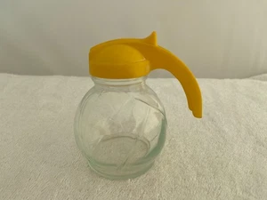 Vintage Hazel Atlas Syrup Dispenser With Yellow Top - Picture 1 of 8
