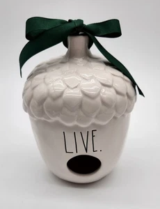 Rae Dunn Acorn Birdhouse LIVE Rae Dunn Birdhouse Ceramic White Birdhouse - Picture 1 of 4