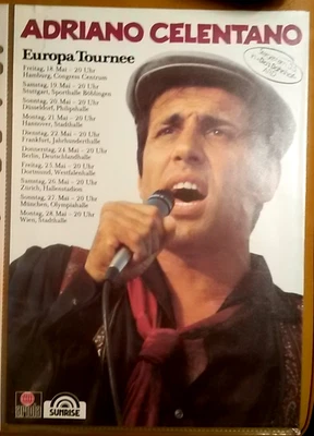 Adriano Celentano Label Promo Poster Tour Germany 1979 Like New Selten - Image 1 of 2