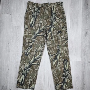 Vintage Mossy Oak Hose Erwachsene Large Original Camouflage Cargo verstellbarer Bund USA 80er - Bild 1 von 10