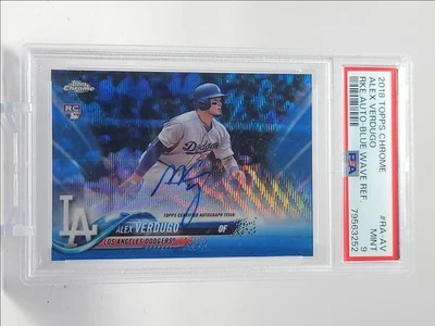 ALEX VERDUGO 2018 TOPPS CHROME ROOKIE BLUE WAVE RC AUTO /150 PSA 9 Q3181 - Image 1 of 2