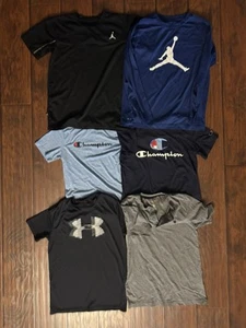 Lot 6 Youth Medium to Large Short Sleeve T Shirt Jordan Champion Under Armor - Picture 1 of 1